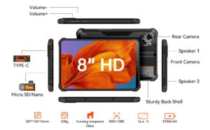 OUKITEL RT3 Rugged Android 12 Tablet, 8 Inch Waterproof-Tablet OUKITEL RT3 Rugged Android 12 Tablet, 8 Inch Waterproof-Tablet